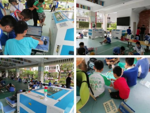 雷宇本次帶著LaserMaker建模軟件和激光切割機(jī)來到現(xiàn)場(chǎng)